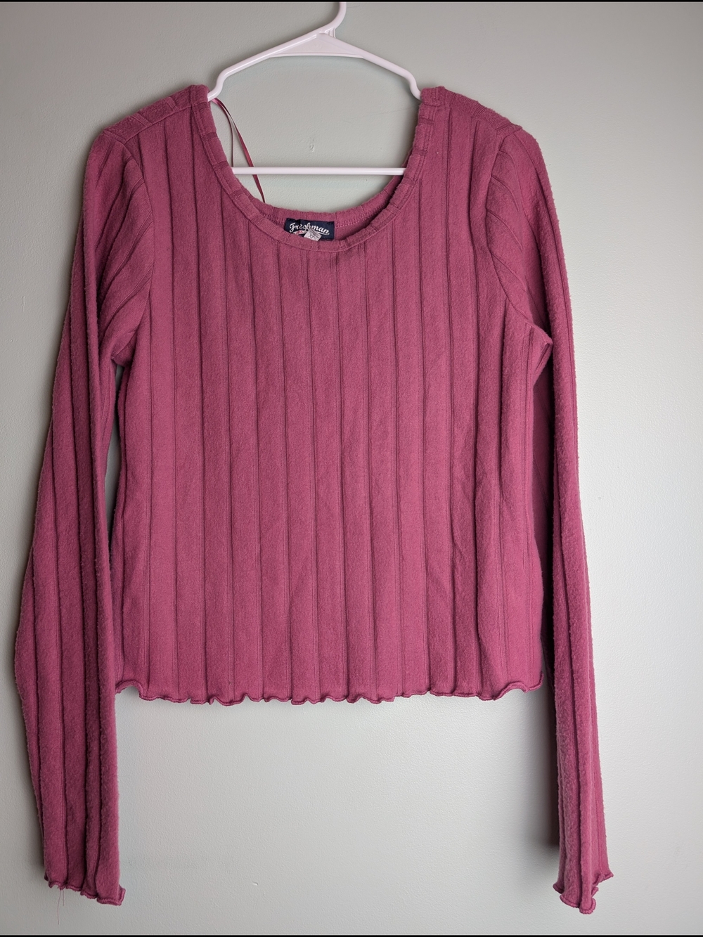 Freshman Rose Ribbed Long Sleeve Tee